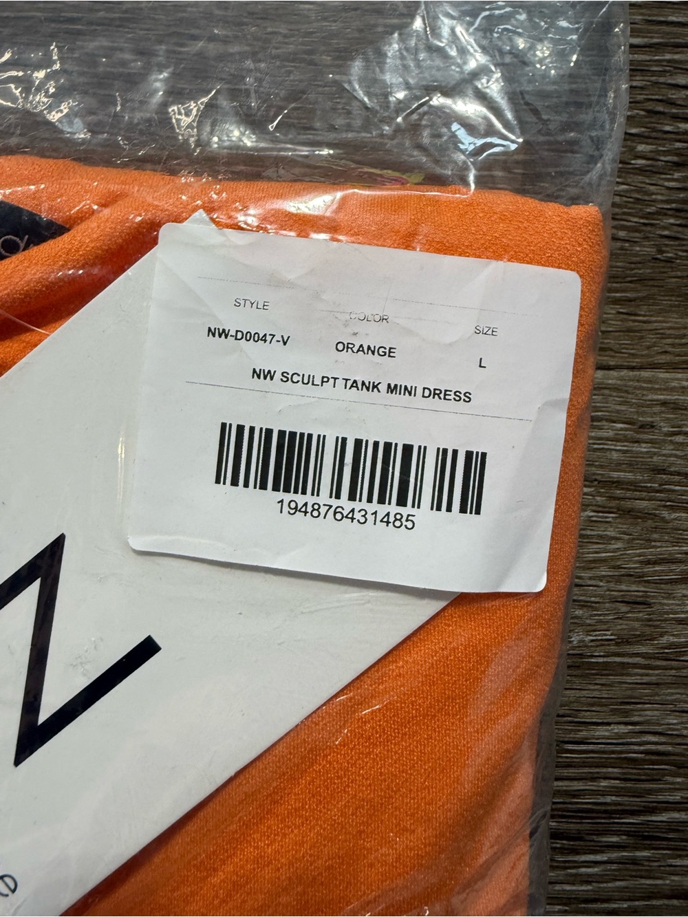 Naked Wardrobe NW Sculpt Tank Mini Dress Orange - Picture 5 of 6